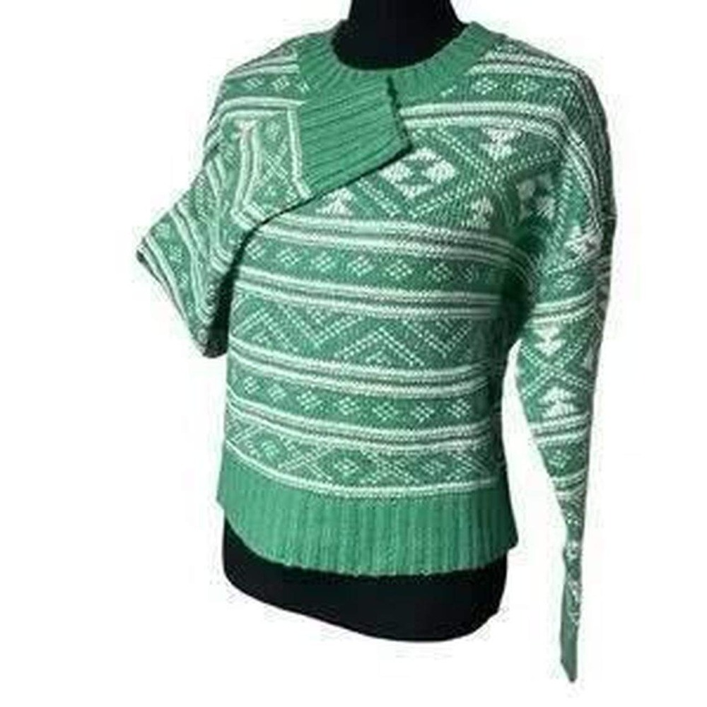 American‎ Eagle Kelly Green Fair Isle Sweater N0402